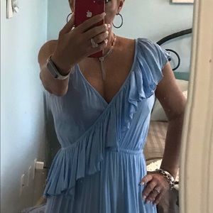 Tularosa powder blue maxi dress with ruffles